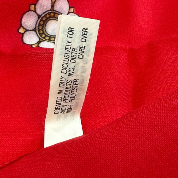 Lot of 4 Vintage Avon Scarfs Made in Italy Assortment Red Pink Blue Polyester - Picture 10 of 16